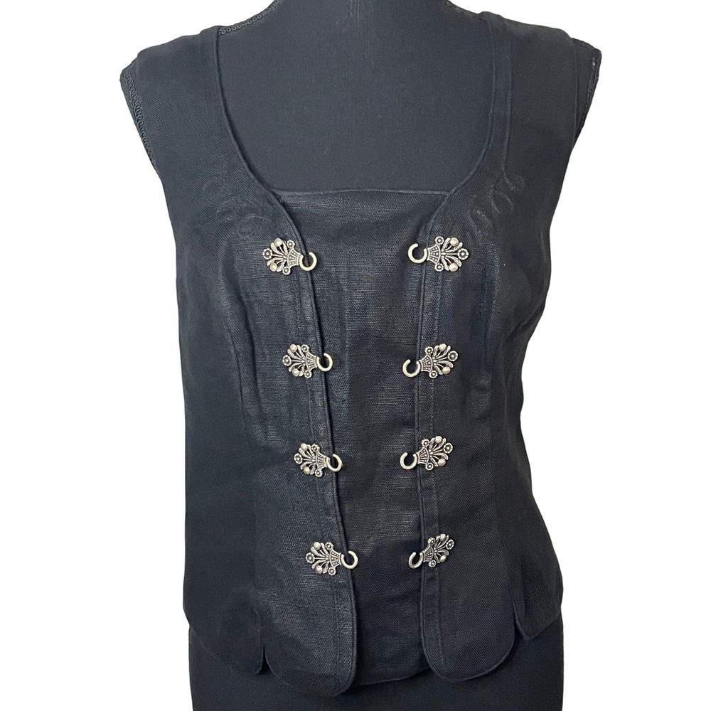 Trachten  HAMMERSCHMID German‎ Vest Women SUMMER LinenBlack